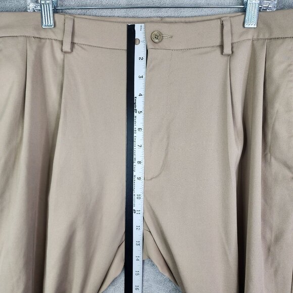 Men's Pro Tour Khaki Dress Pants Golf Hi Rise Polyester Stretch Size 38x29 - Picture 8 of 13